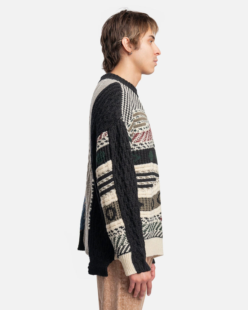 Andersson Bell Men's Sweater Sautron Jacuared Crewneck Sweater in Black/Ivory