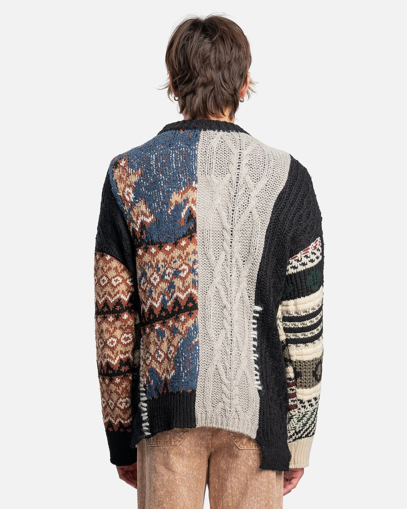 Andersson Bell Men's Sweater Sautron Jacuared Crewneck Sweater in Black/Ivory