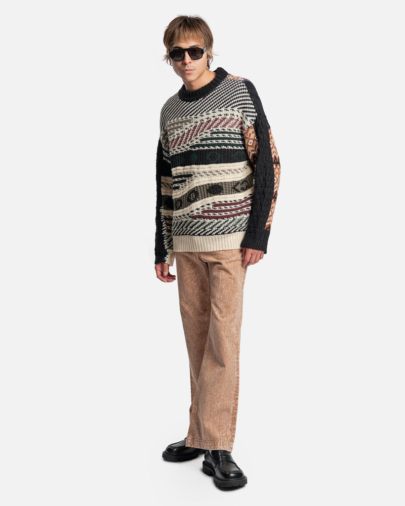 Andersson Bell Men's Sweater Sautron Jacuared Crewneck Sweater in Black/Ivory