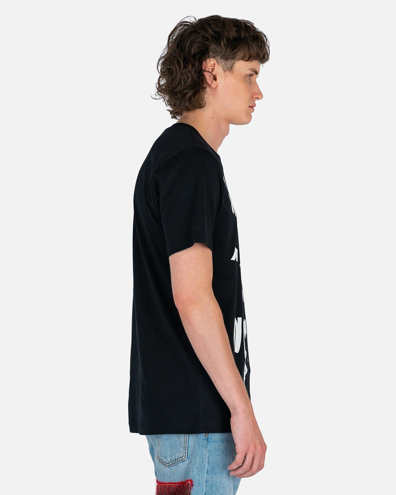 Marni Men's T-Shirts Scanned Logo T-Shirt in Black