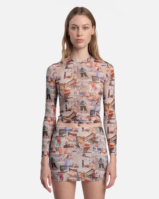 Sandy Liang Women Tops Scoby Top in Moodboard Print