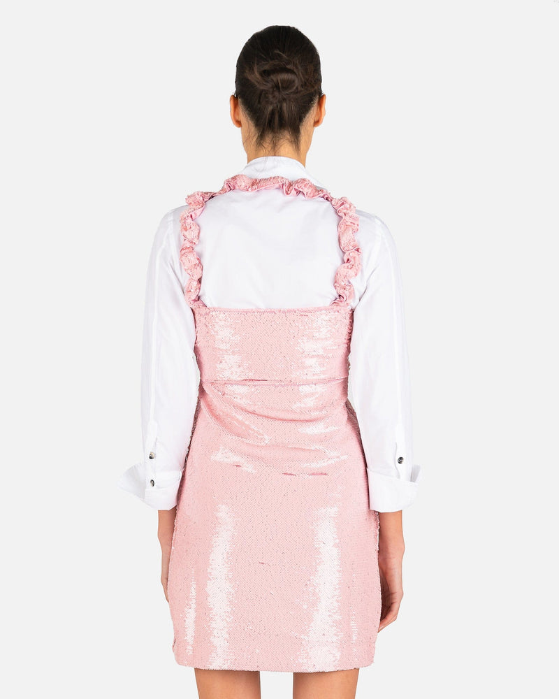 ganni pink sequin dress GANNI Pink Sequin Shirt Dress GANNI