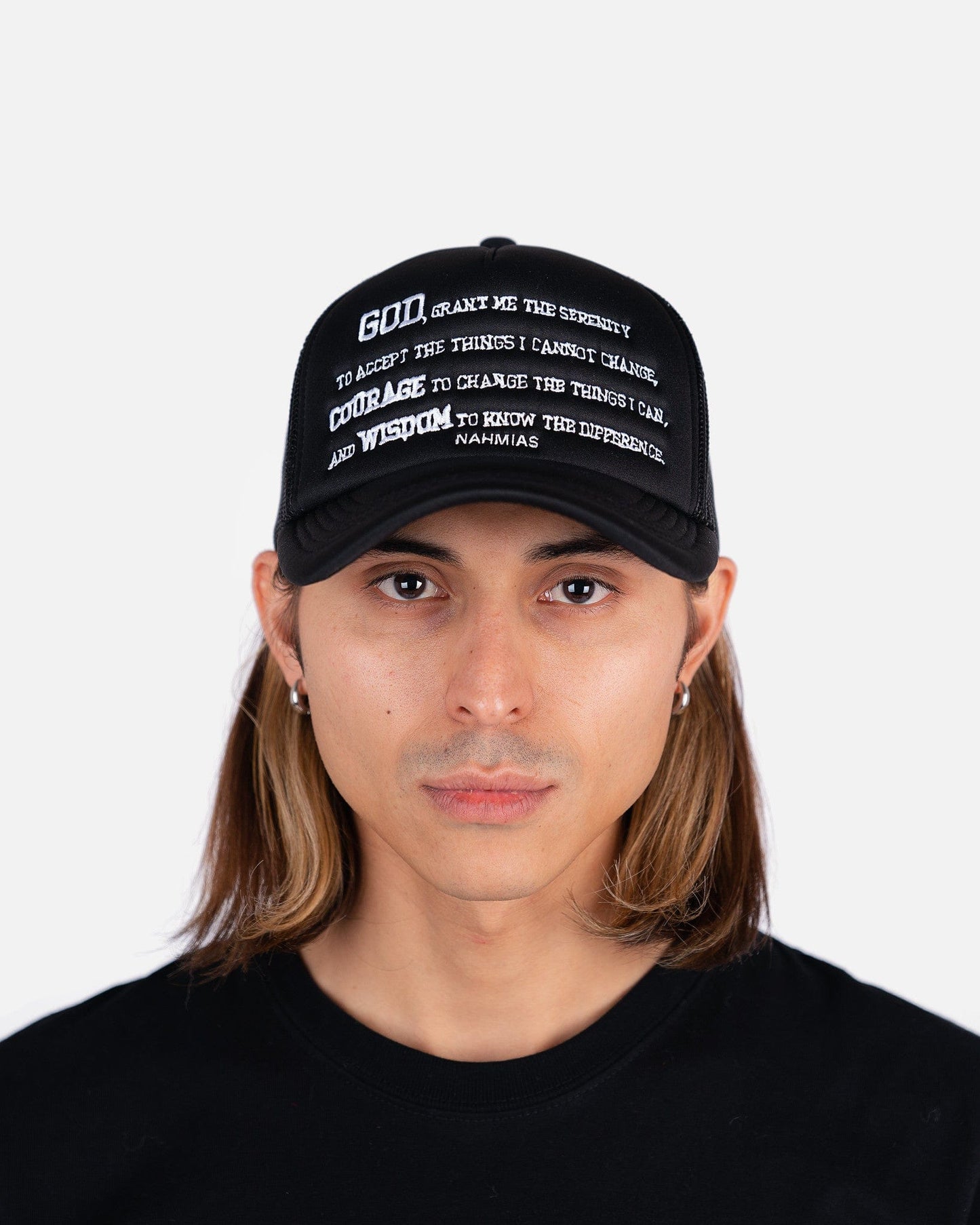 Nahmias Men's Hats O/S Serenity Prayer Trucker Hat in Black