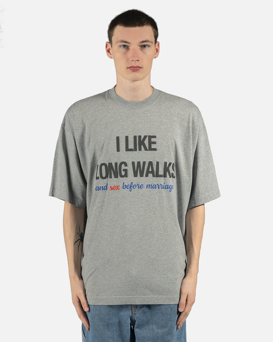 VETEMENTS Men's T-Shirts Sex Before Marriage Tee in Heather Grey