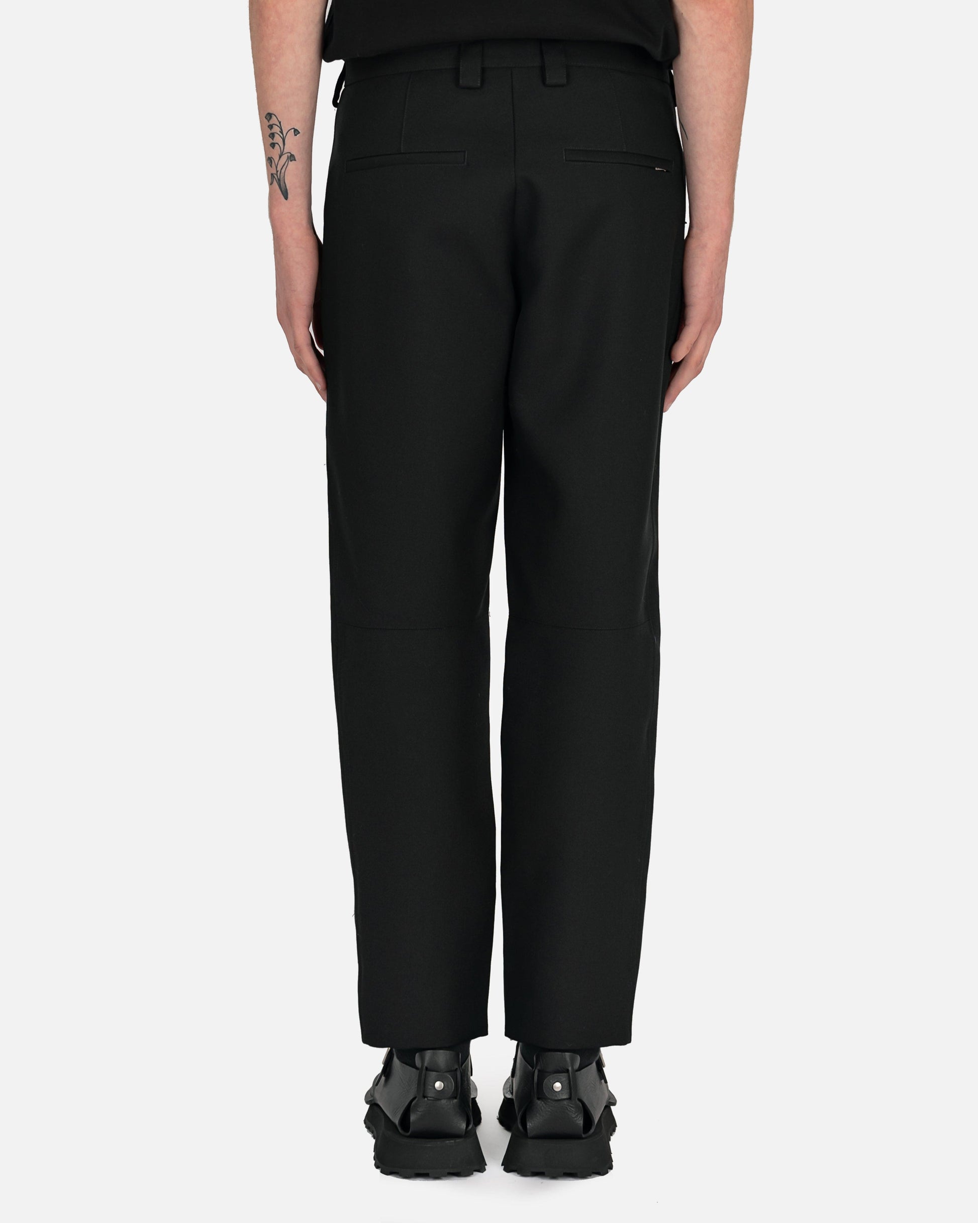 Jil Sander Men's Pants Sharp Wool Serge Trouser in Black