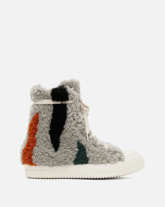 Rick Owens Men's Sneakers Shearling Ramones in Pearl/Milk