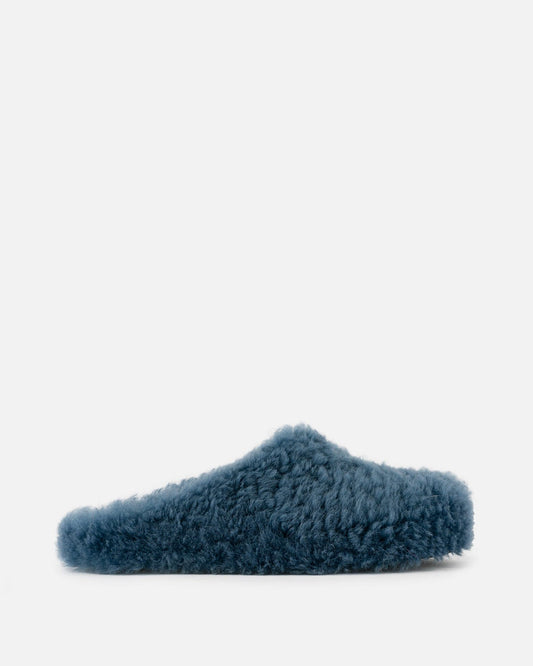 Marni Men's Shoes Shearling Sabots in Blue
