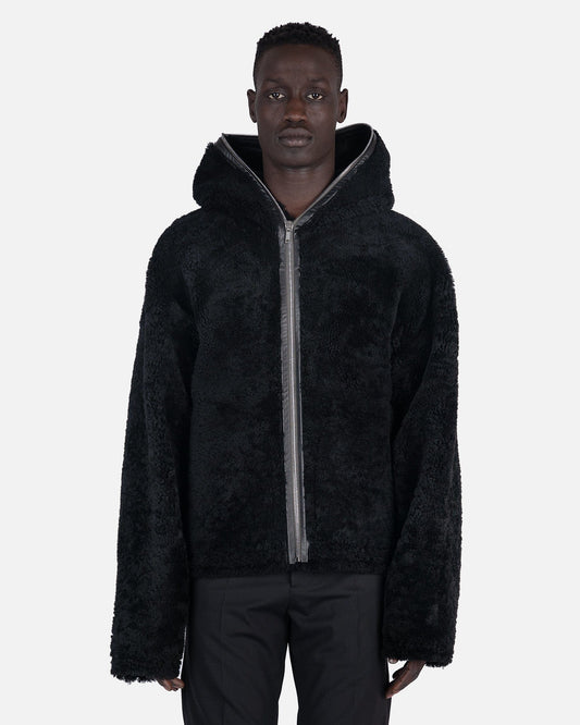 Rick Owens Men's Jackets Shearling Sealed Windbreaker in Black