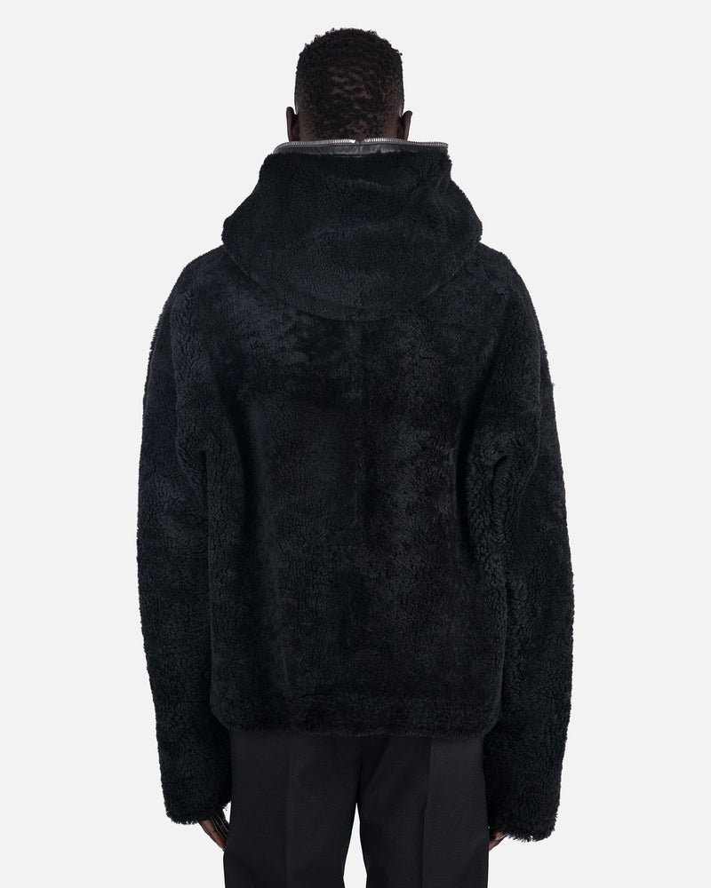 Shearling Sealed Windbreaker in Black - Main Image