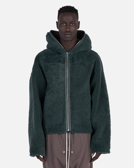 Rick Owens Men's Jackets Shearling Sealed Windbreaker in Teal