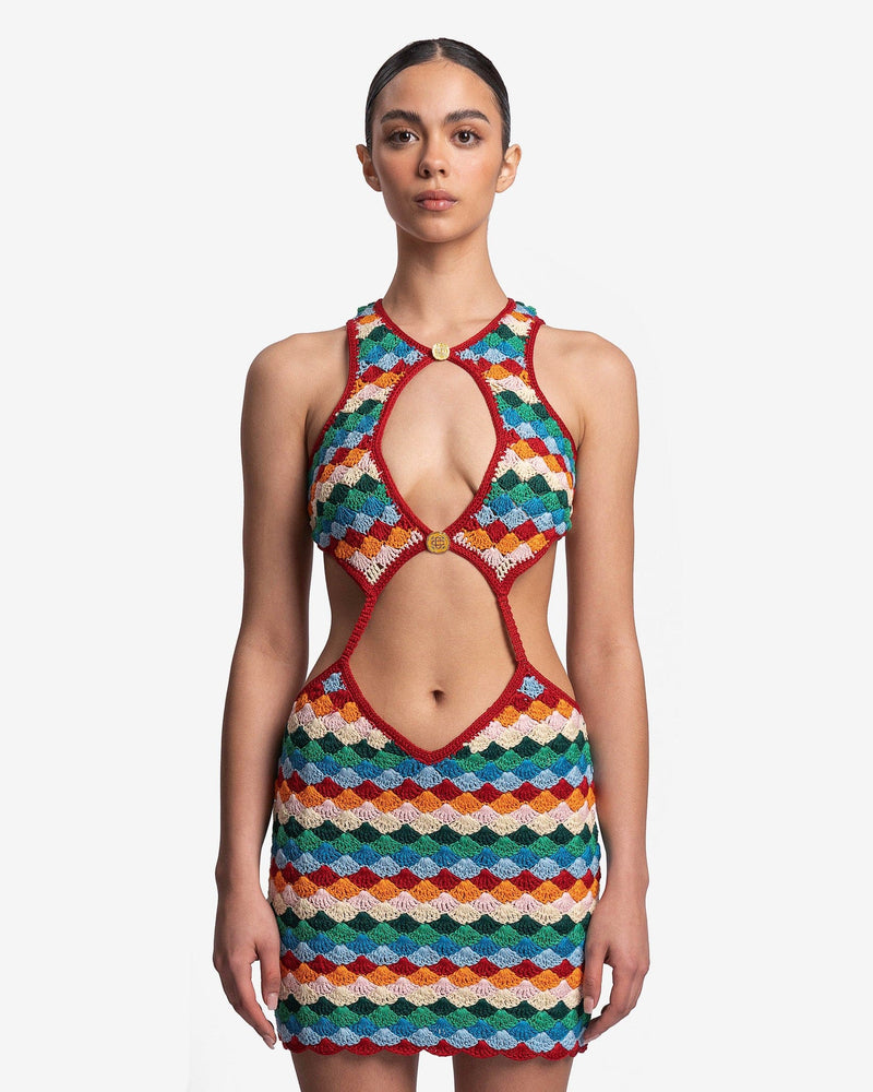Shell Crochet Dress in Rainbow Multi SVRN Shell Crochet Dress in Rainbow Multi SVRN