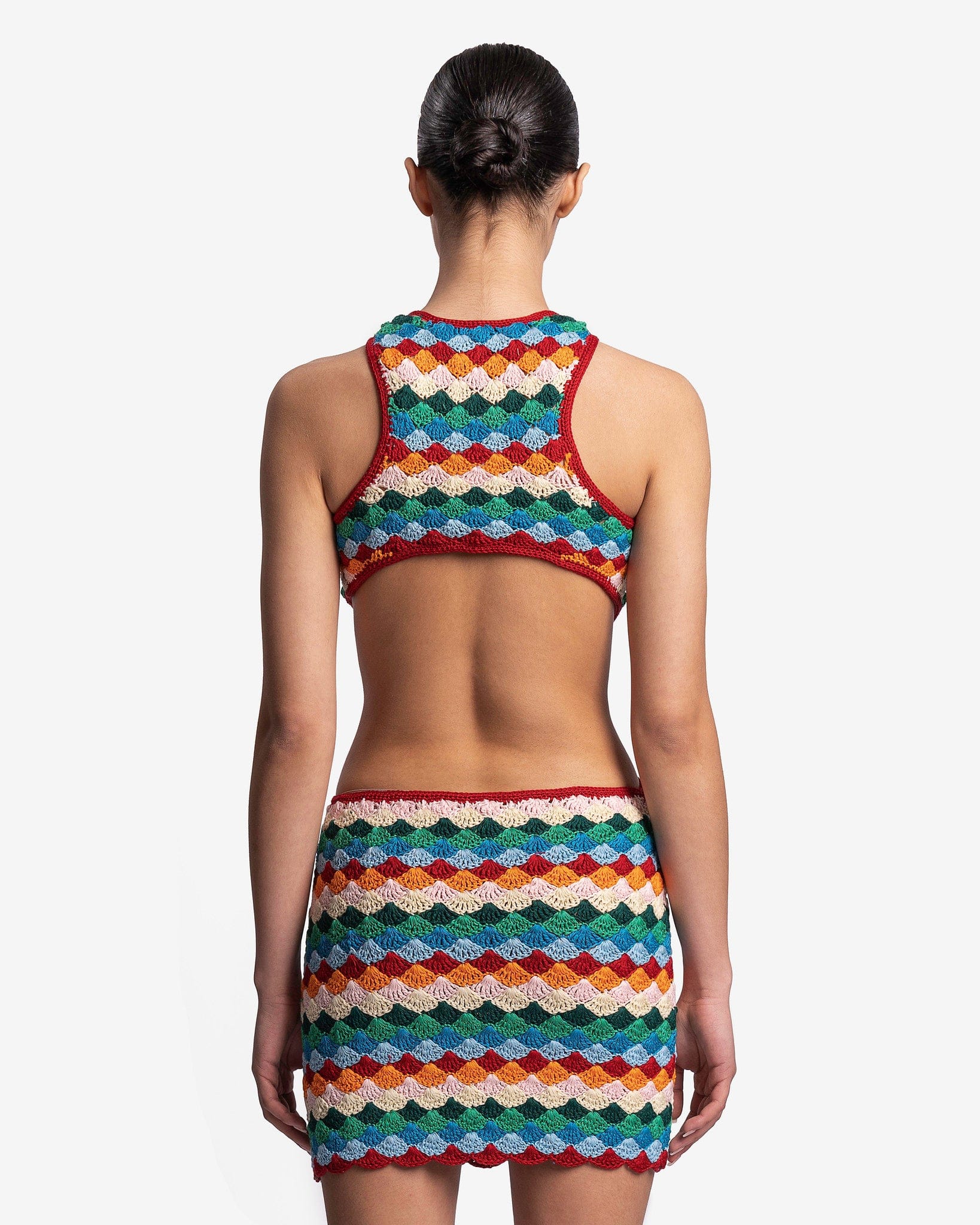 casablanca crochet mini dress Silver Crochet Mirror Mini Dress