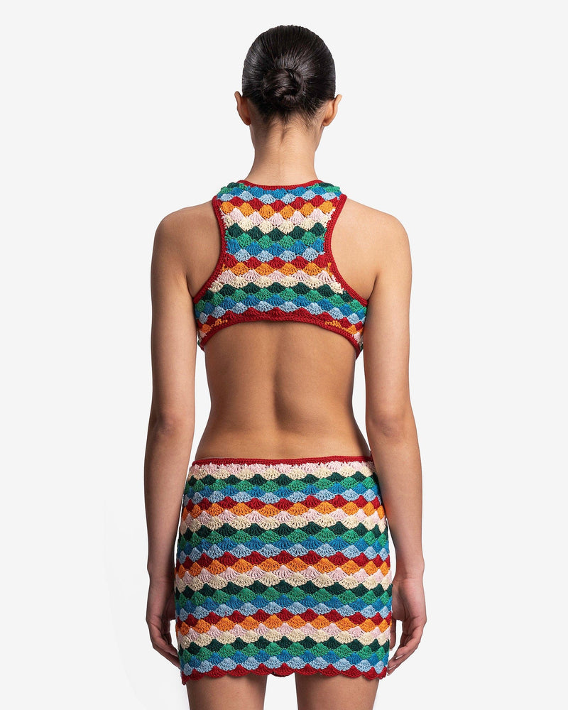 casablanca crochet mini dress Gradient Wave Crochet Mini Dress