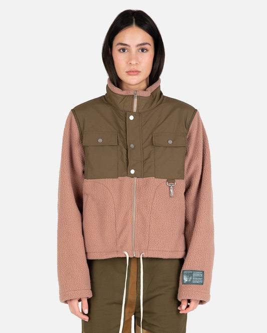 Reese Cooper Women Jackets Sherpa Fleece in Khaki Coyote