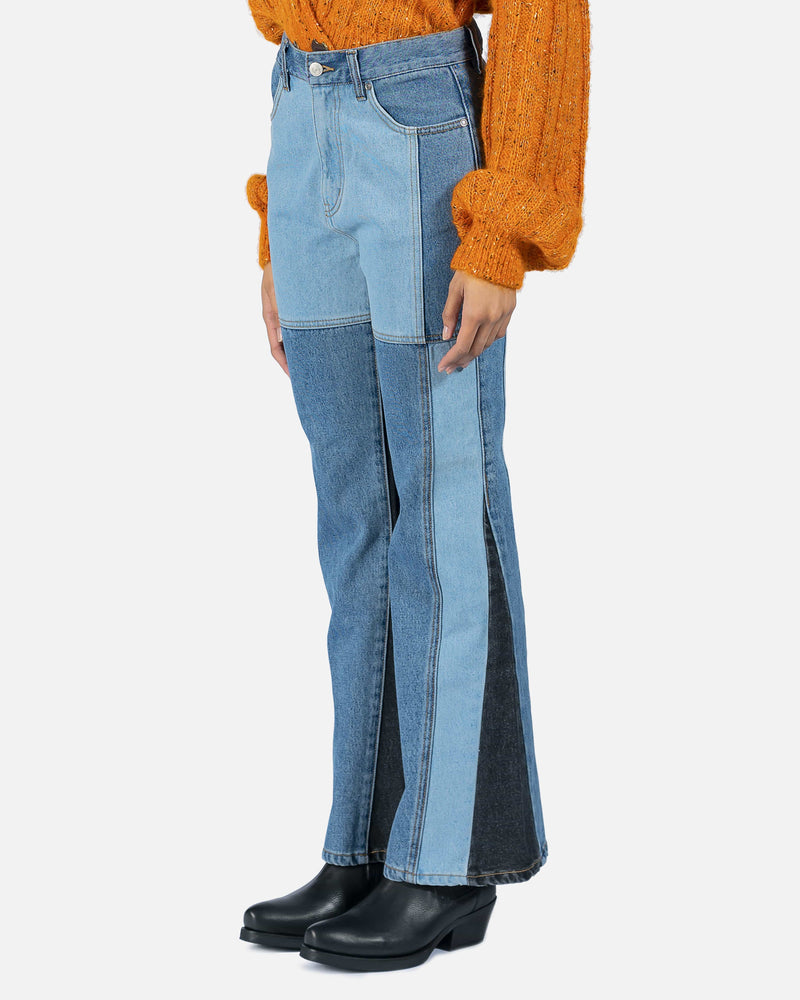 Andersson Bell Women Pants Shirley Patchwork Bootcut Jeans in Blue