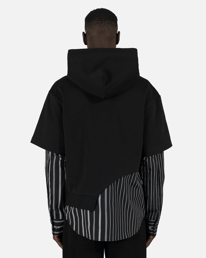 Feng Chen Wang Shirting Panelled Hoodie in Black/Multi