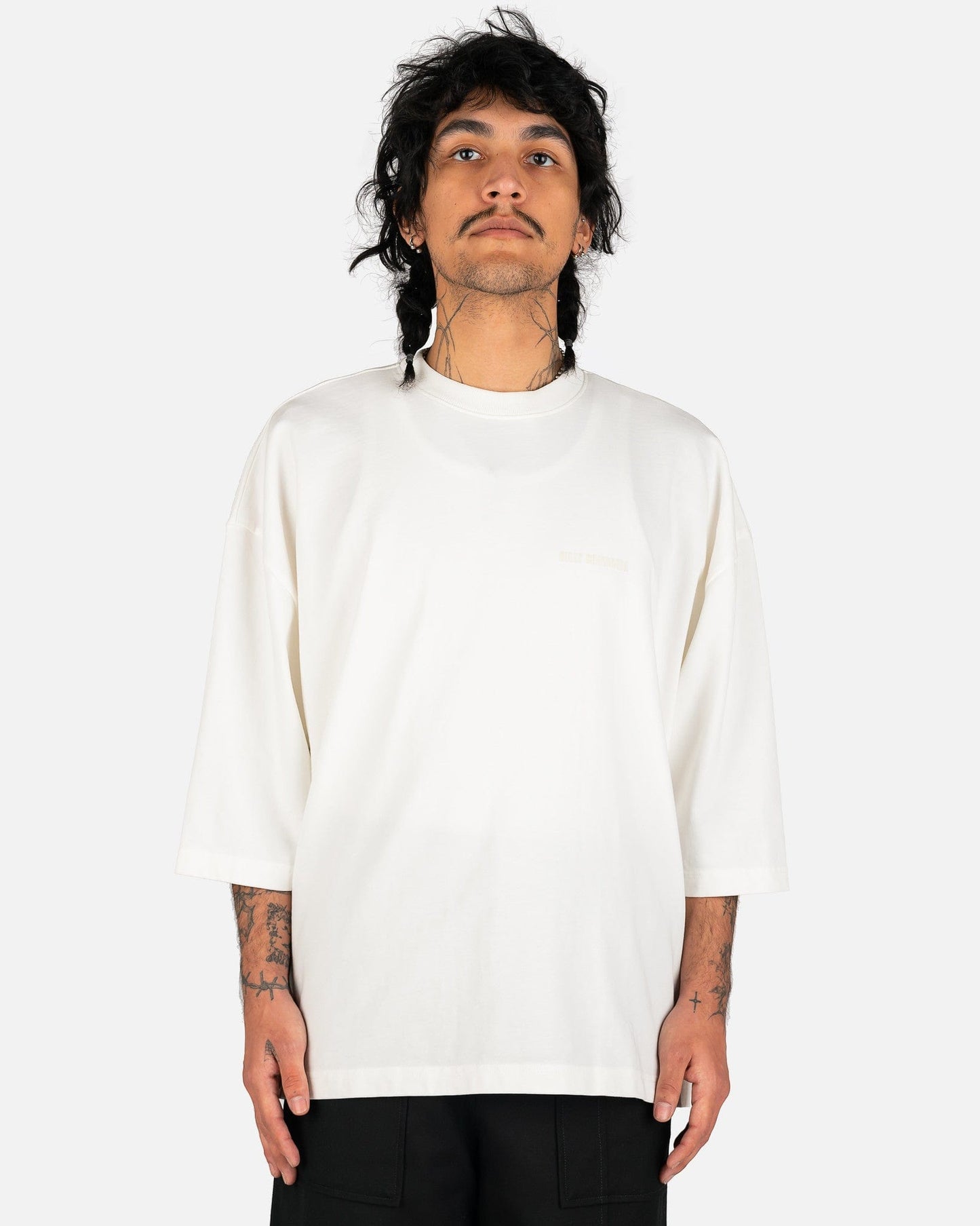 Willy Chavarria Men's T-Shirts Short Sleeve Buffalo T in Bright White
