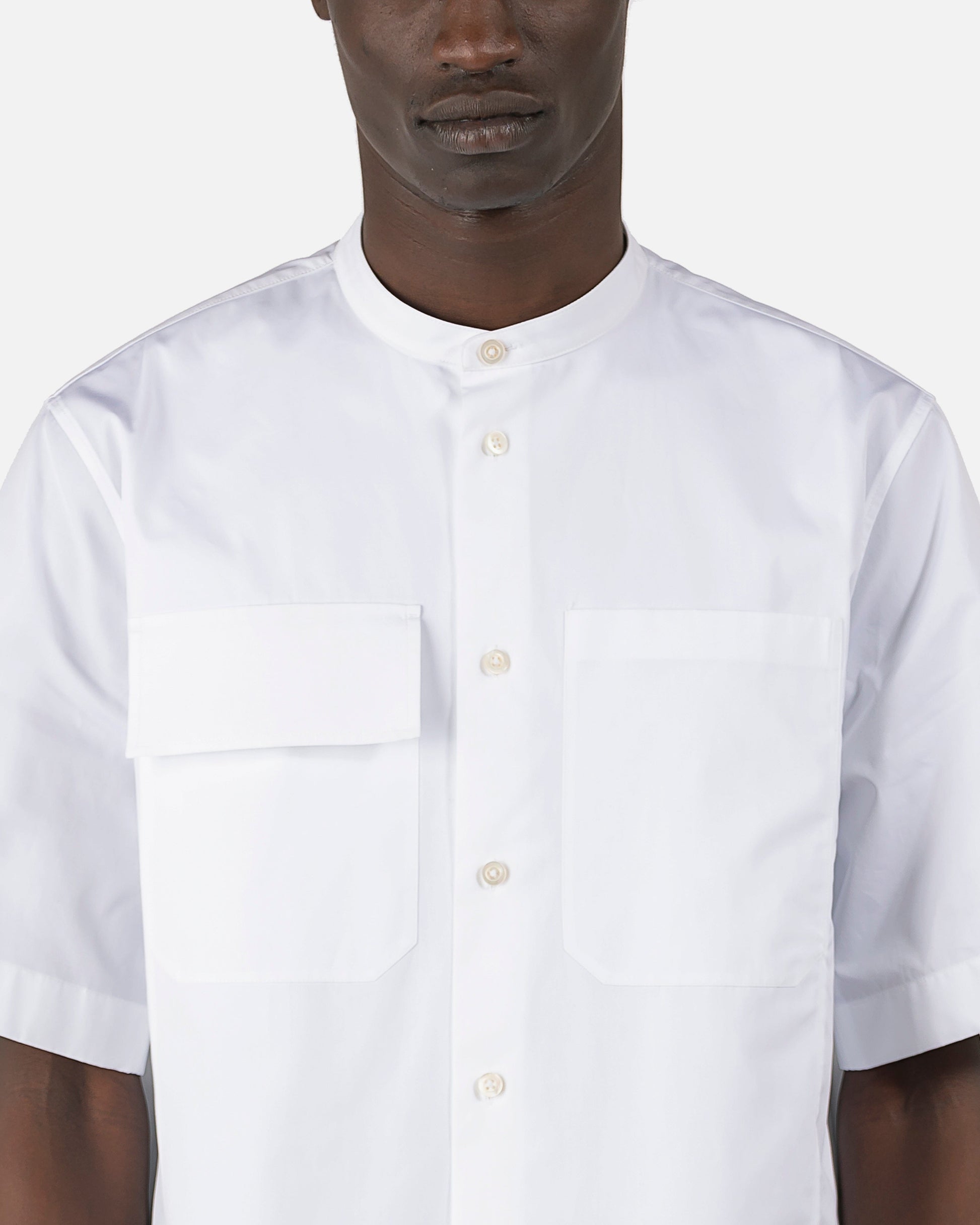 Jil Sander Men's Shirts Short Sleeve Patch Pocket Shirt in White
