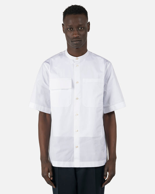 Jil Sander Men's Shirts Short Sleeve Patch Pocket Shirt in White