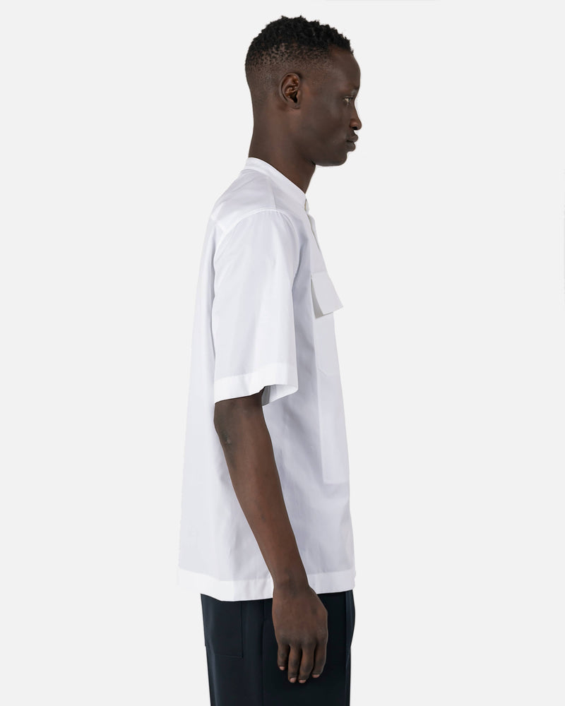 Jil Sander Men's Shirts Short Sleeve Patch Pocket Shirt in White