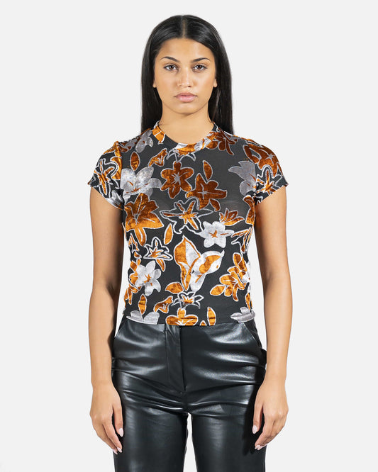 Eckhaus Latta Women T-Shirts Shrunk Tee in Burnout Velvet