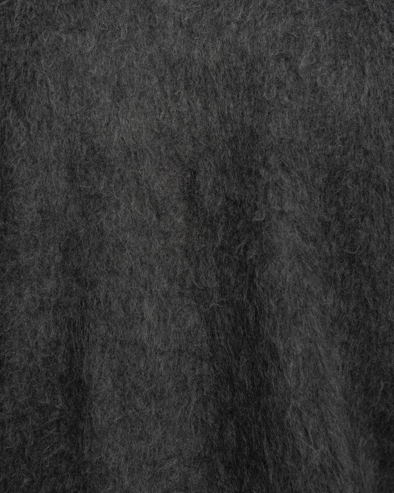 Our Legacy Men Sweaters Shrunken Full Zip Polo in Ash Grey Alpaca
