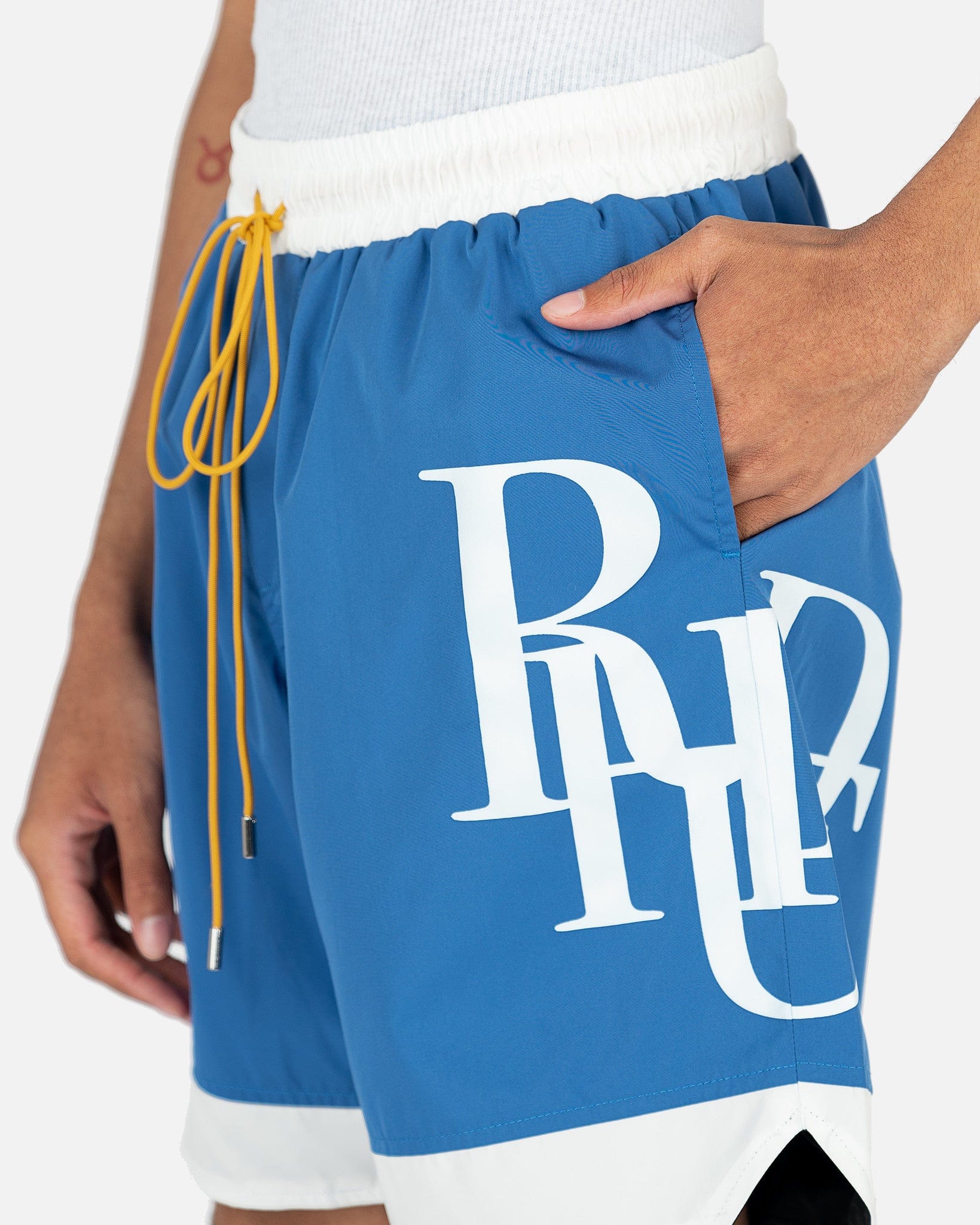 Rhude Men's Shorts Side Logo Short in Royal Blu