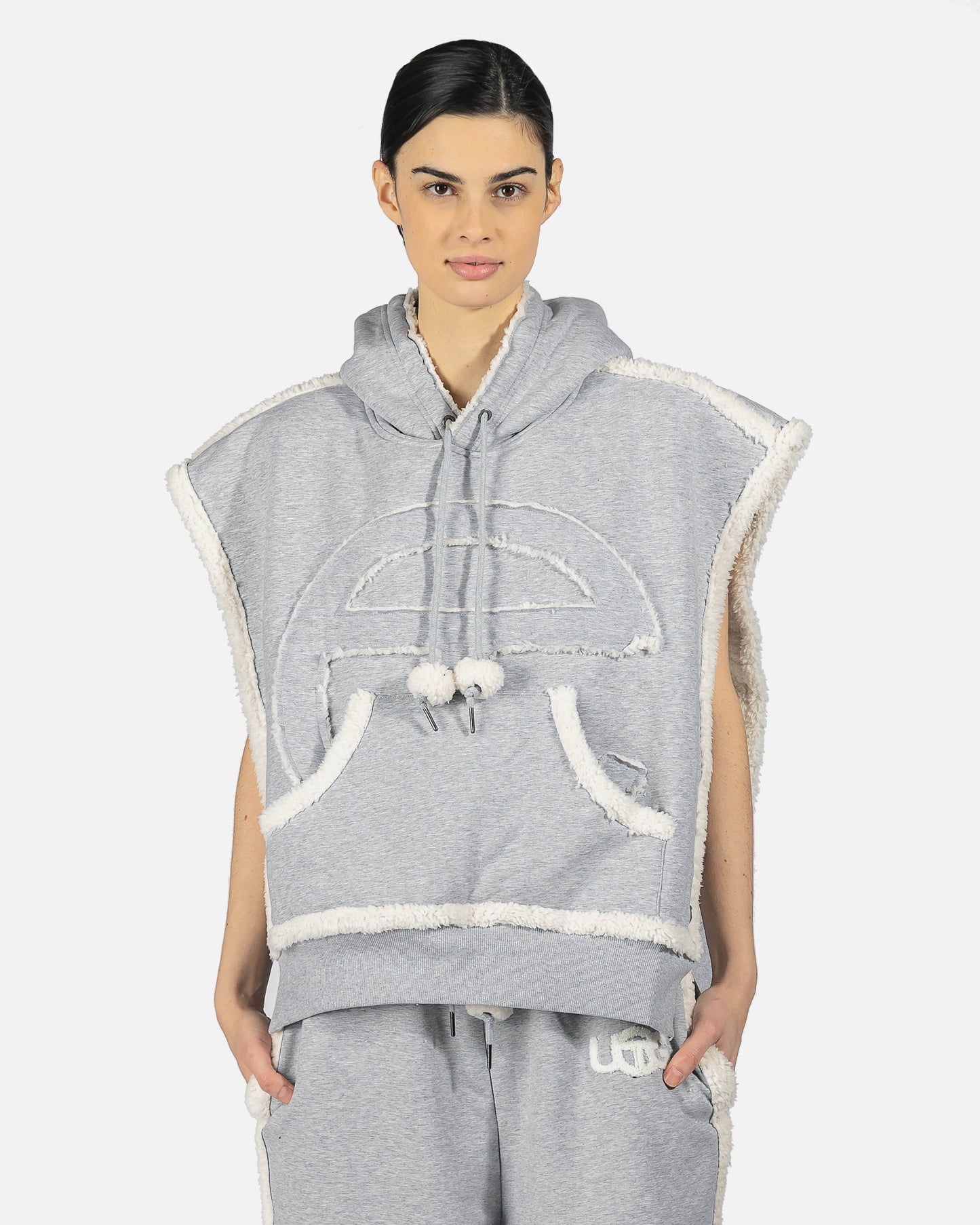 UGG x Telfar Women's Sweatshirts Sideless Hoodie in Heather Grey