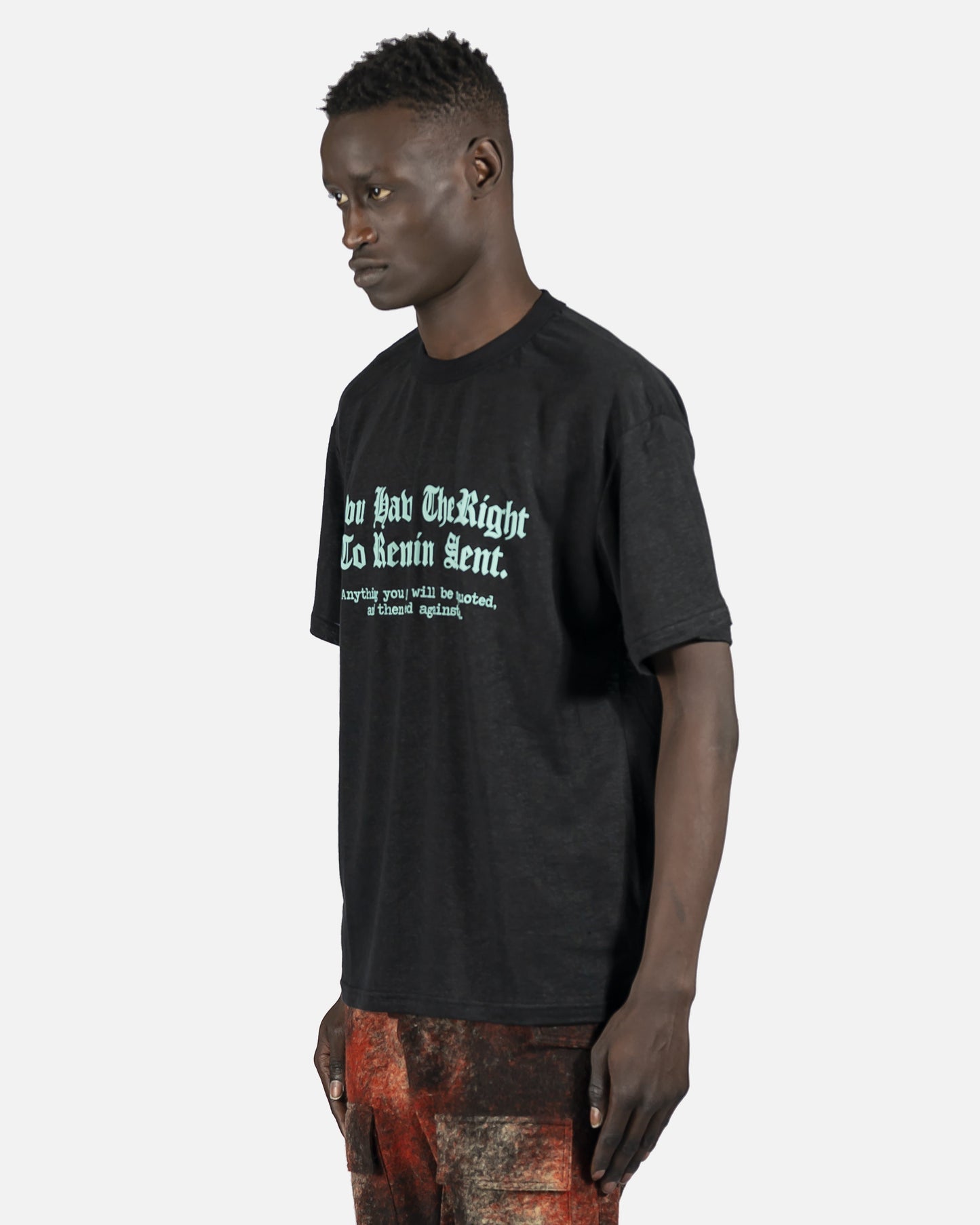 MISBHV Men's T-Shirts Silent & Violent Linen Tee in Black