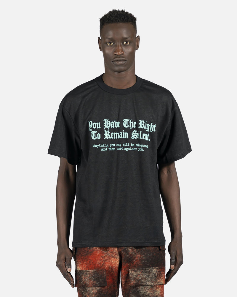 MISBHV Men's T-Shirts Silent & Violent Linen Tee in Black