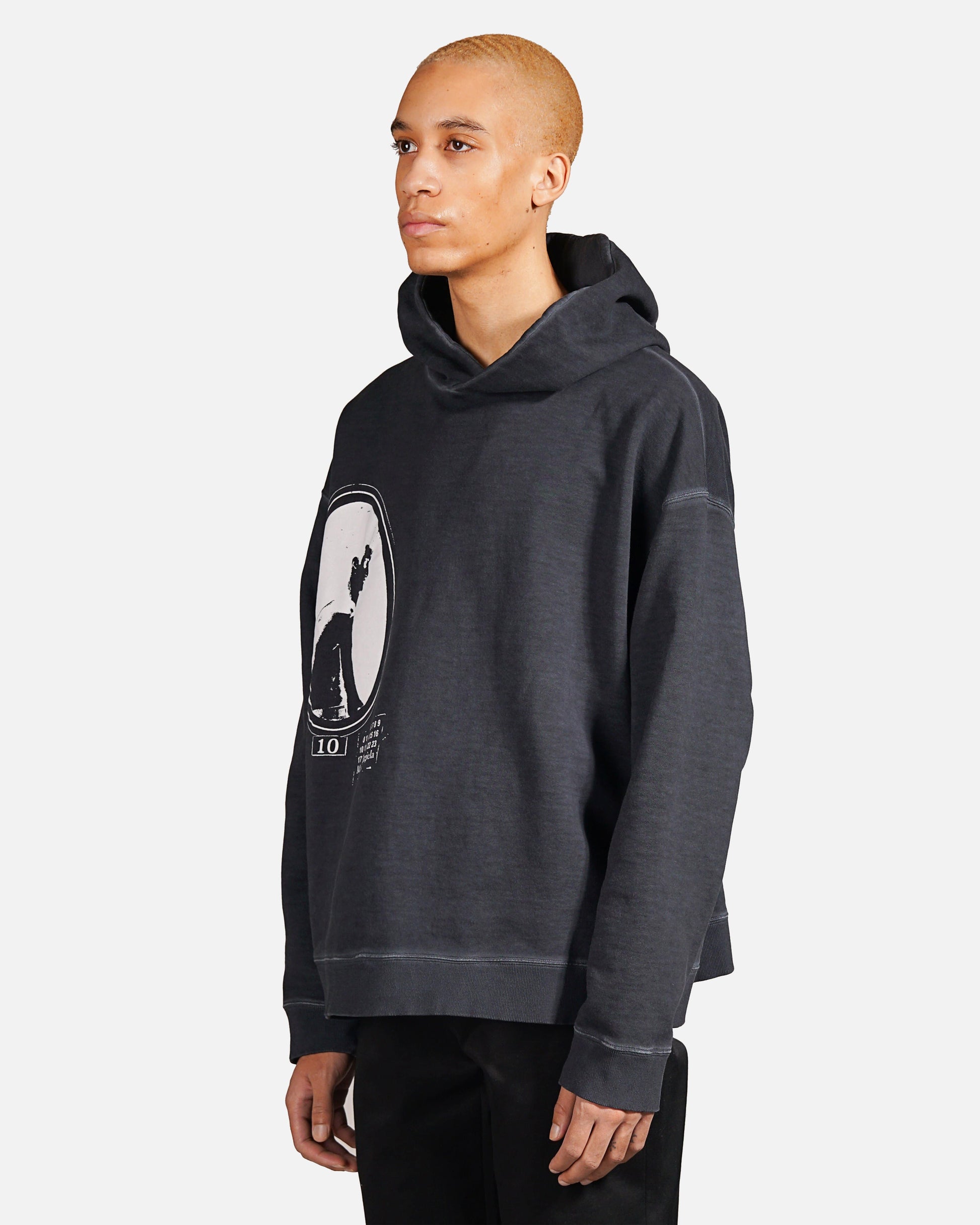 Maison Margiela Men's T-Shirts Silhouette Print Hoodie in Anthracite