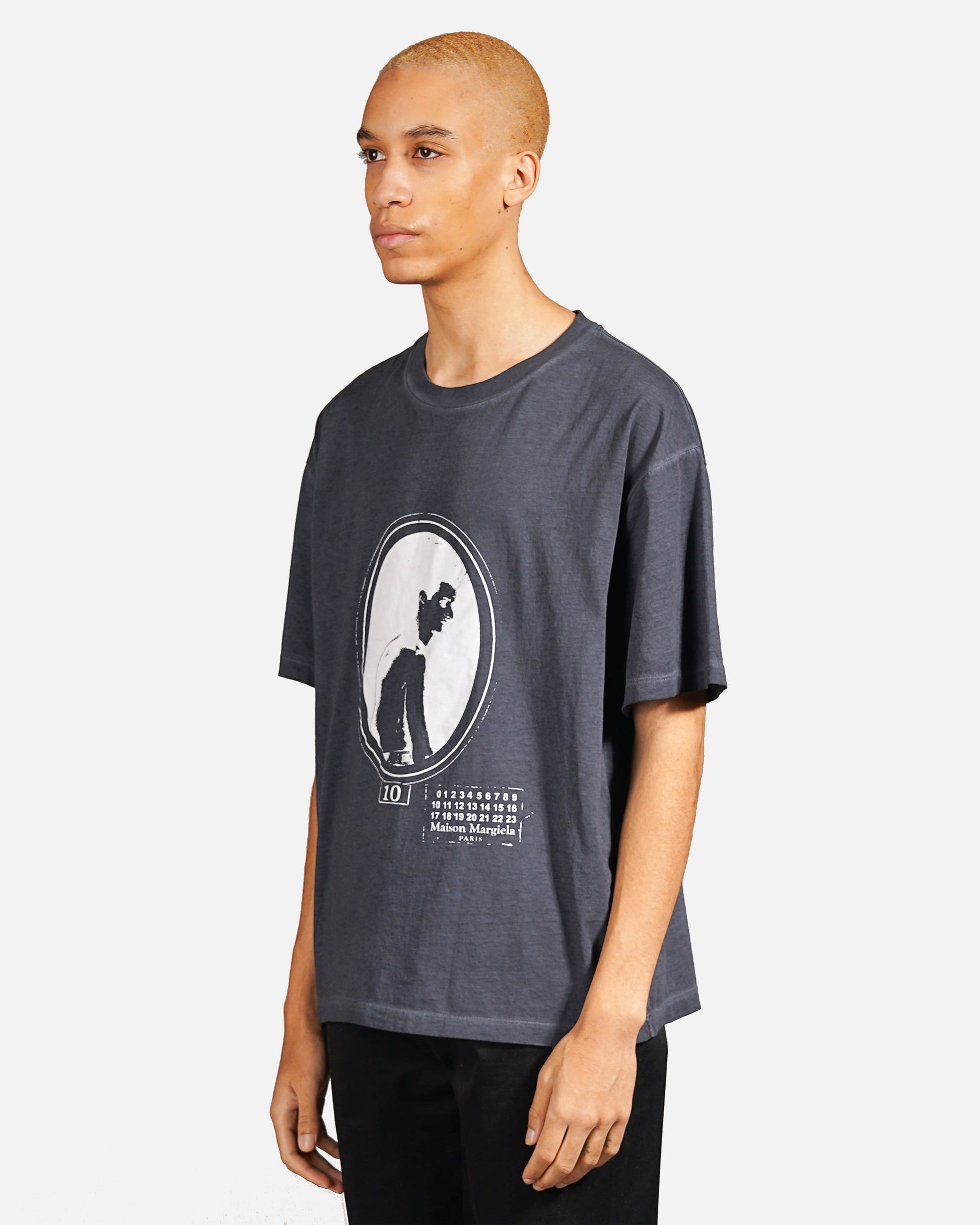 Maison Margiela Men's T-Shirts Silhouette Print Tee in Anthracite