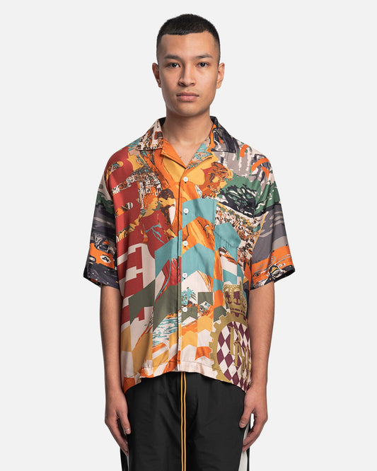 Rhude Men's Shirts Silk Racing Button Up Shirt in Multi