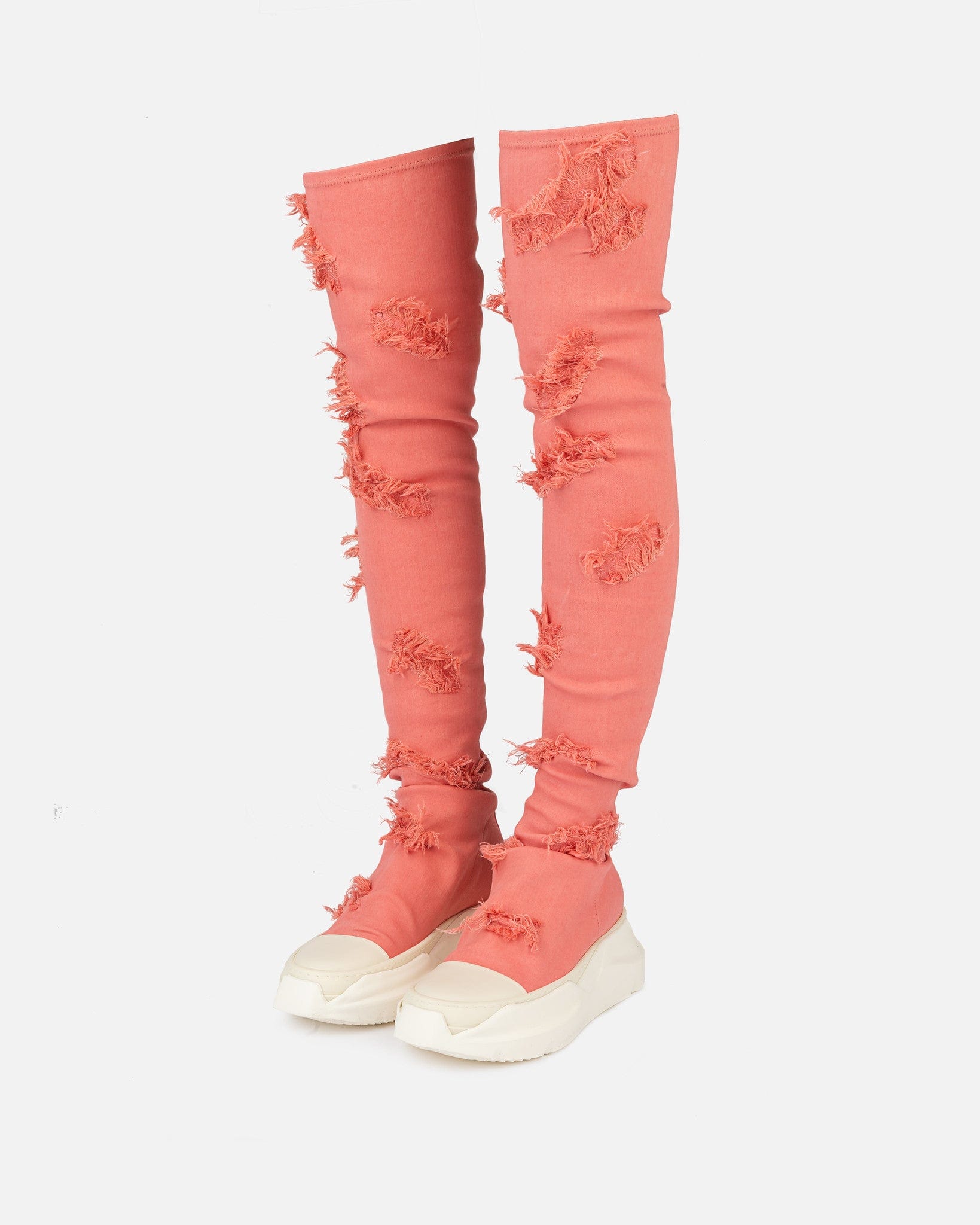 Rick Owens DRKSHDW Women Sneakers Slashed Abstract Sock Sneakers in Dirty Pink