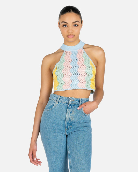 Casablanca Women Tops Sleeveless Top in Rainbow Gradient