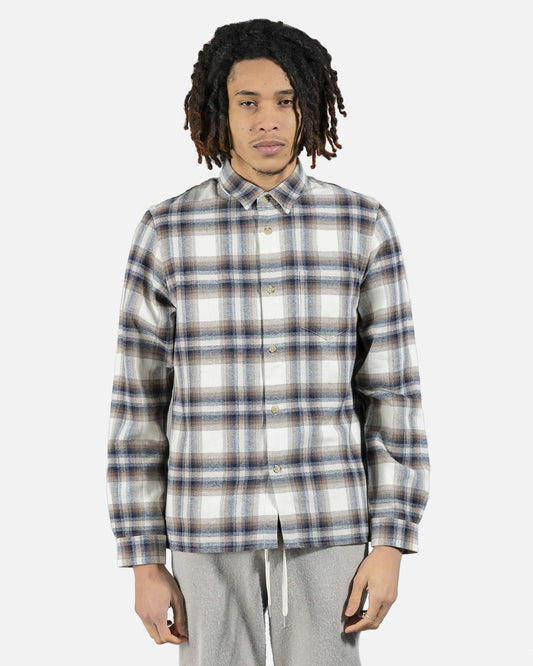 John Elliott Men's Shirts Sly Cotton Straight Hem Shirt in Natural