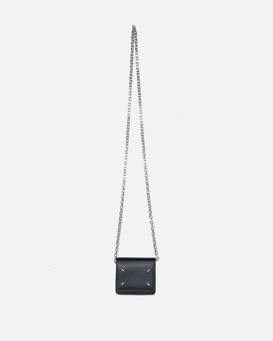 Maison Margiela Leather Goods Small Chain Wallet in Black