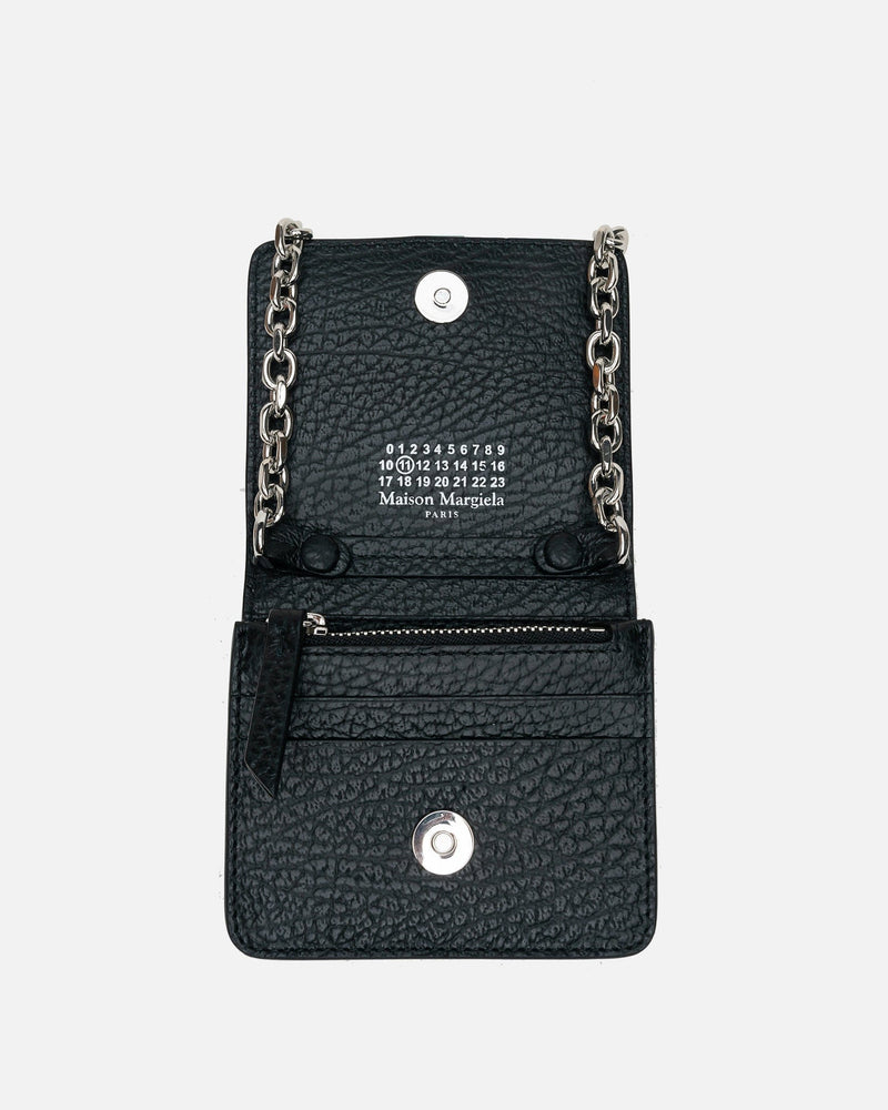 Maison Margiela Leather Goods Small Chain Wallet in Black