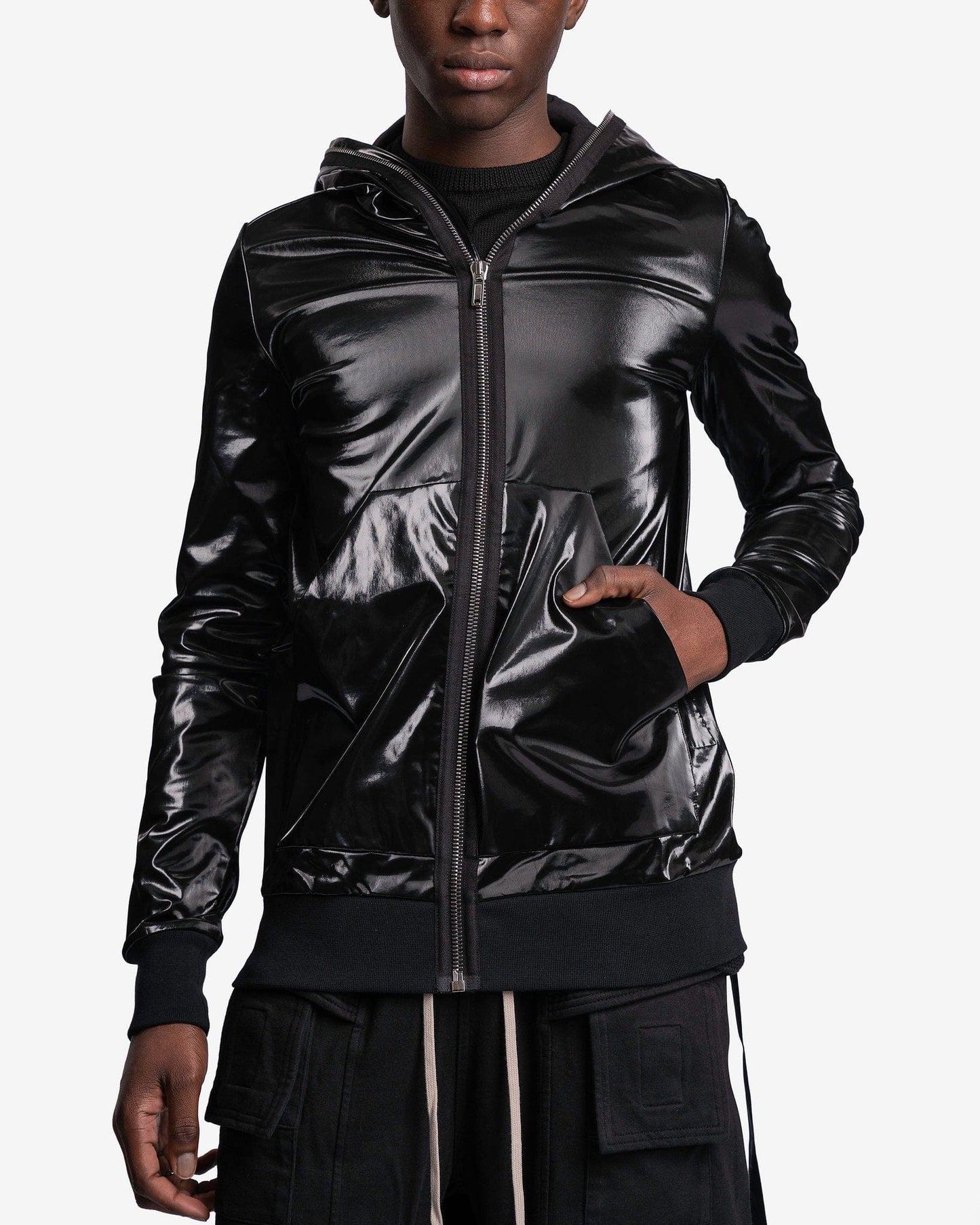 Rick Owens DRKSHDW Men's Sweatshirts Small Gimp Hoodie in Black