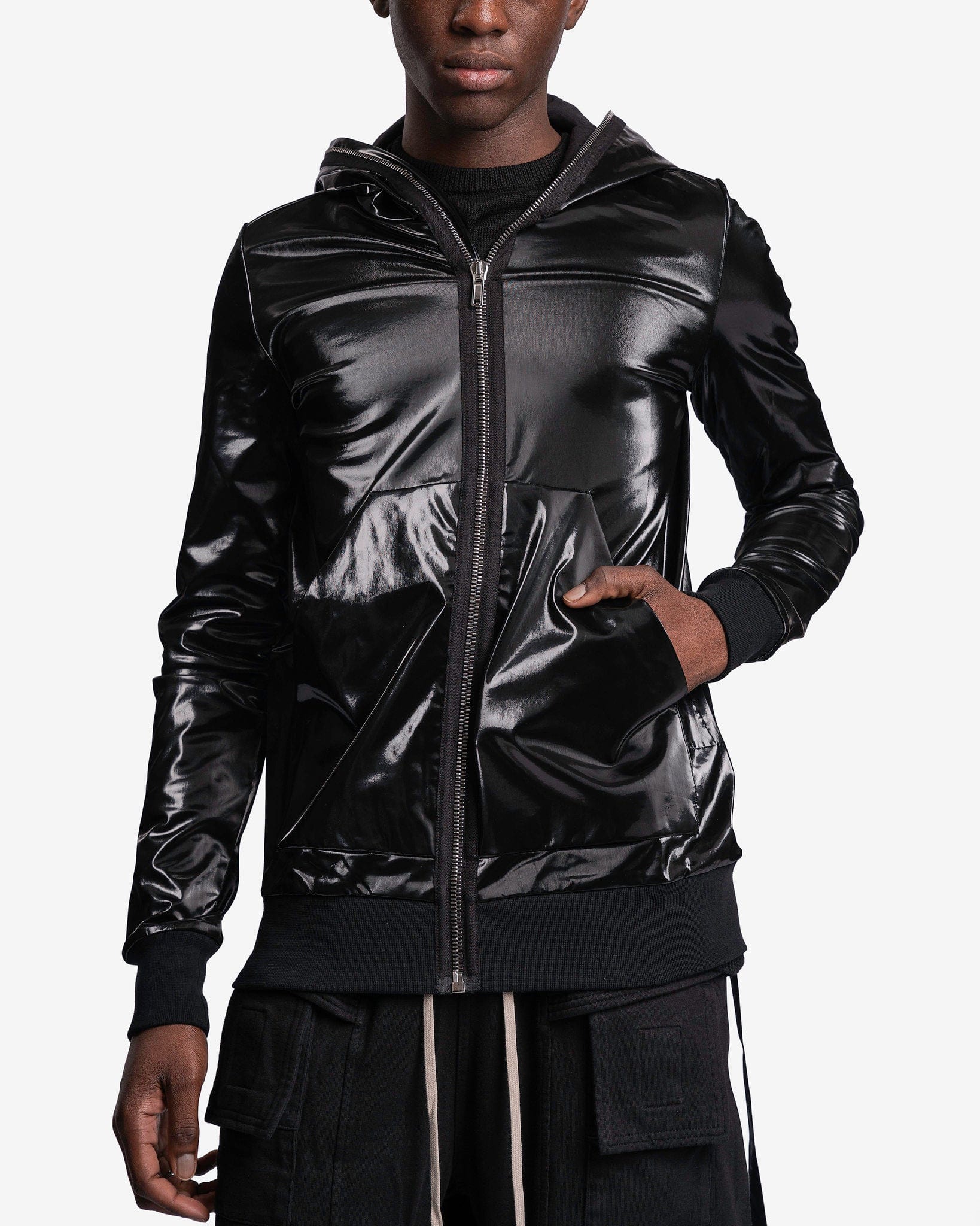 Rick Owens DRKSHDW Men's Sweatshirts Small Gimp Hoodie in Black