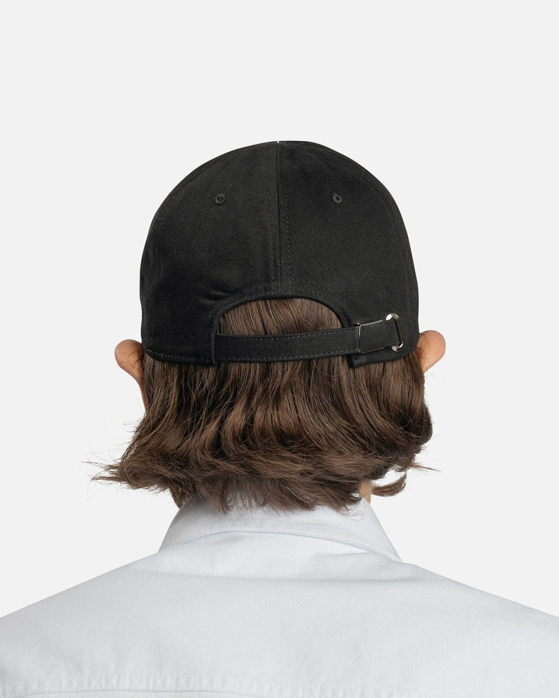Raf Simons Men's Hats O/S Small Leather Patch Hat in Black