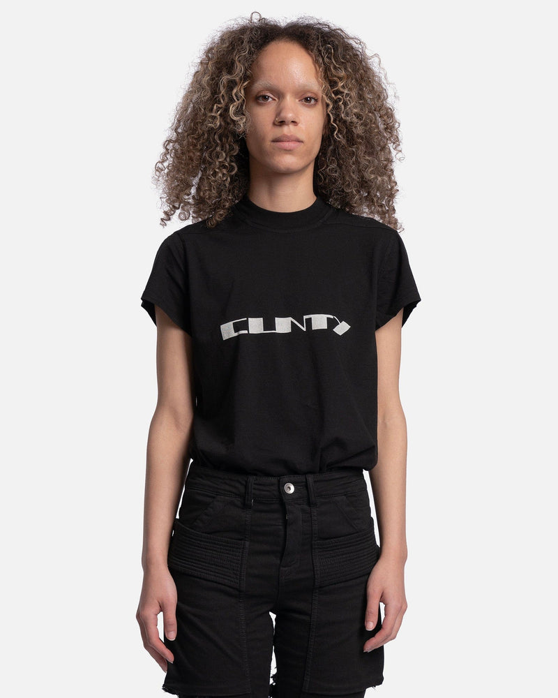 Rick Owens DRKSHDW Women T-Shirts Small Level T-Shirt in Black/Milk