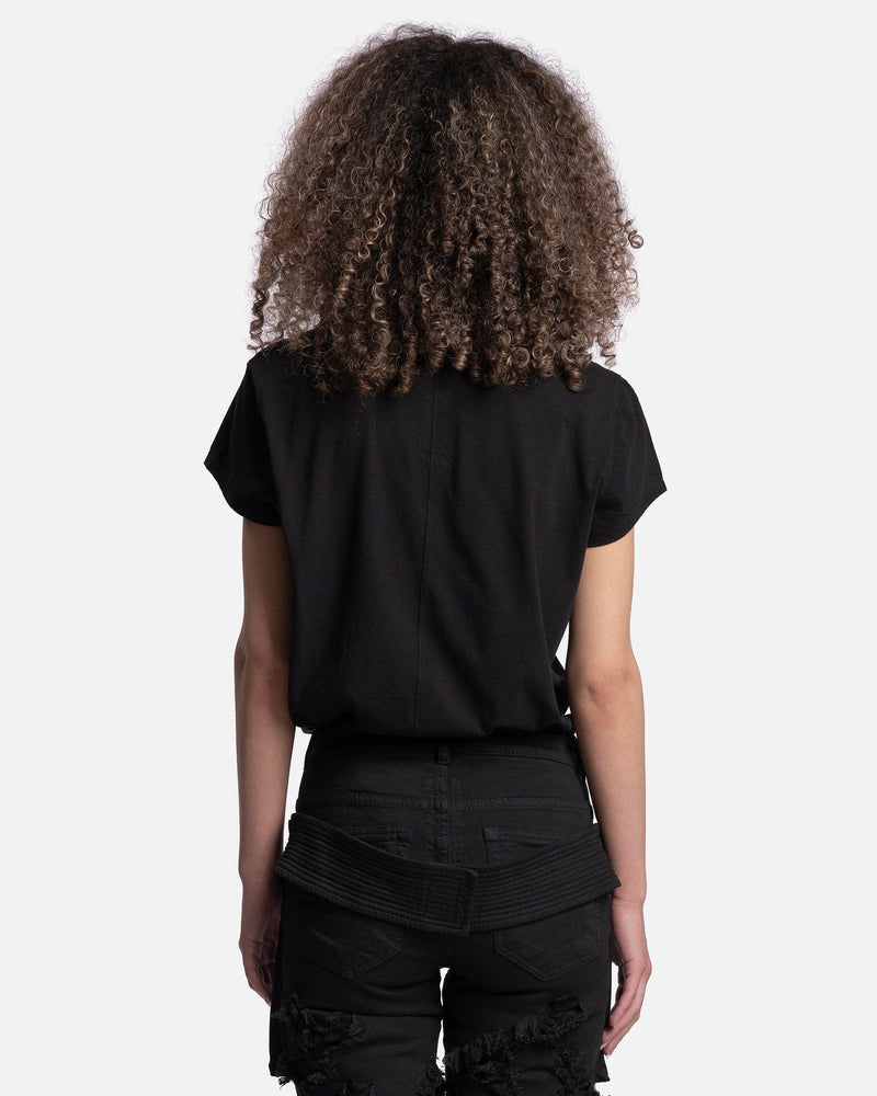 Rick Owens DRKSHDW Women T-Shirts Small Level T-Shirt in Black/Milk
