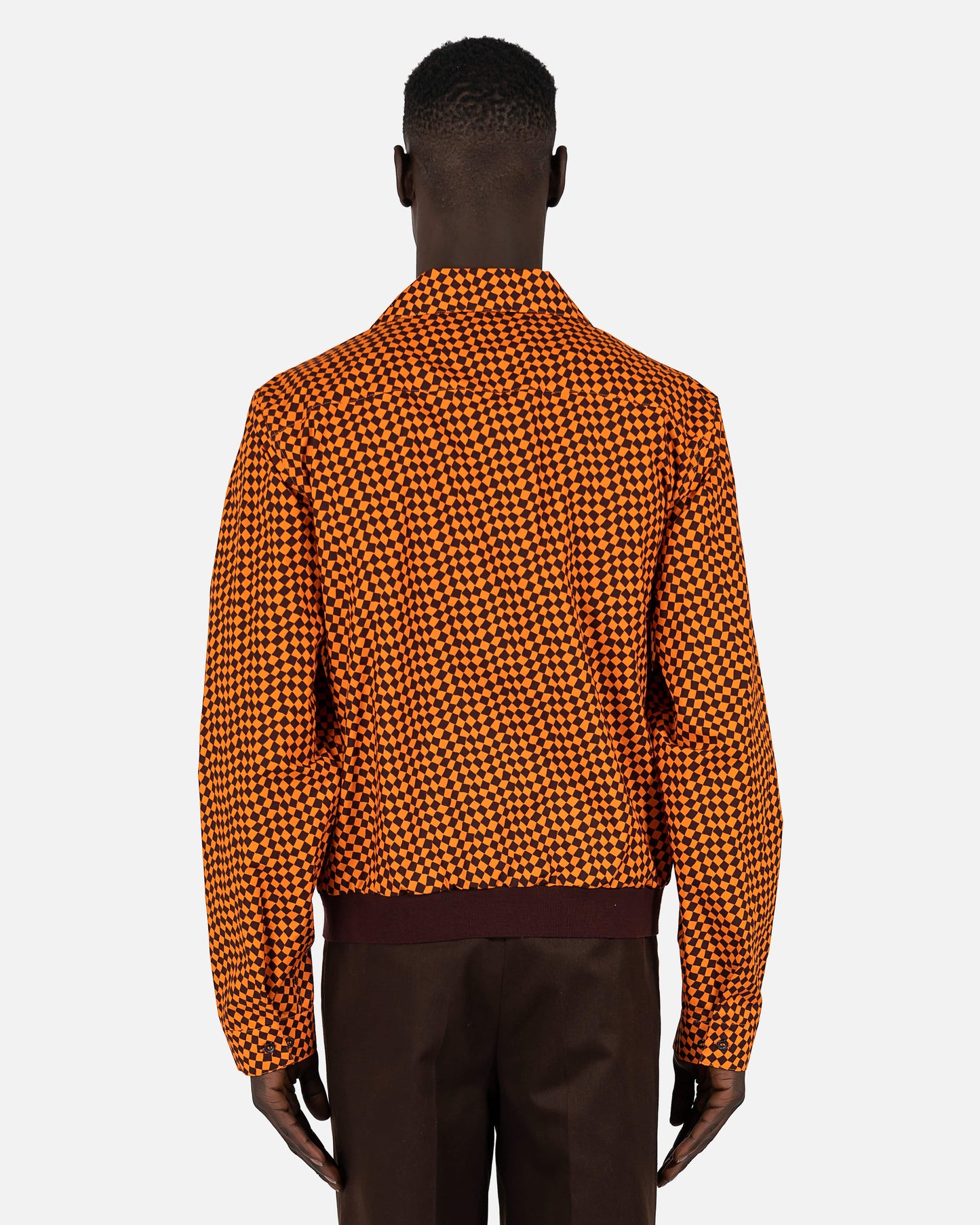 Small Rhombus Poplin Shirt Jacket in Black/Brown – SVRN