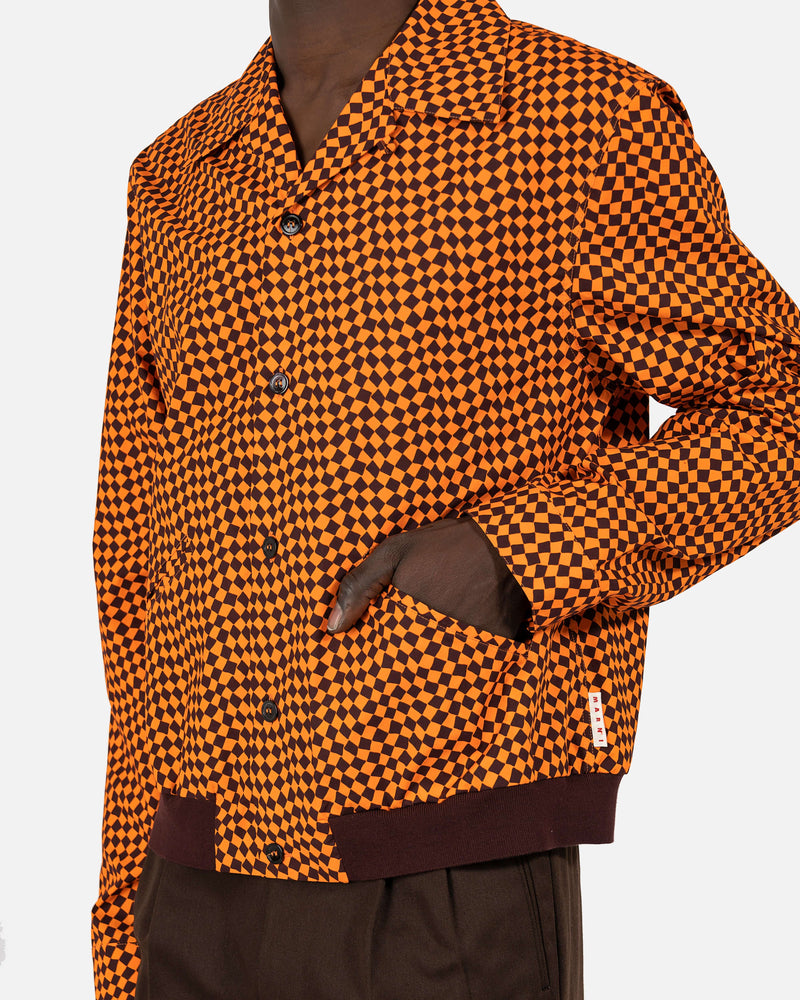 Small Rhombus Poplin Shirt Jacket in Black/Brown – SVRN