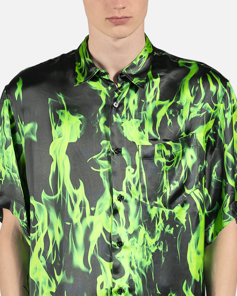 Smoke Short Sleeve Button-Up in Green SVRN Smoke Short Sleeve Button-Up in Green SVRN
