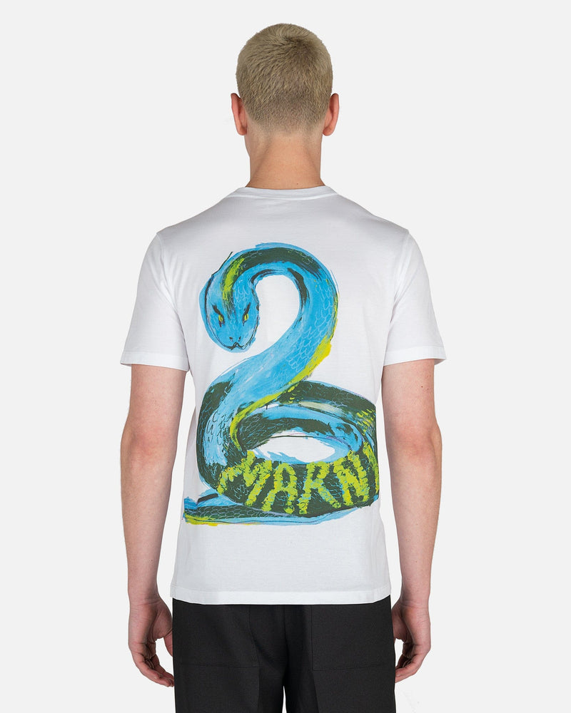 Marni Men's T-Shirts Snake Graphic T-Shirt in Lily White