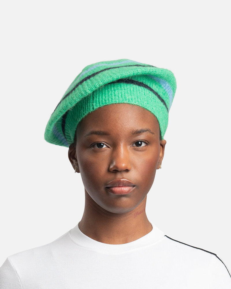 Ganni Women's Hats Soft Wool Beret in Kelly Green