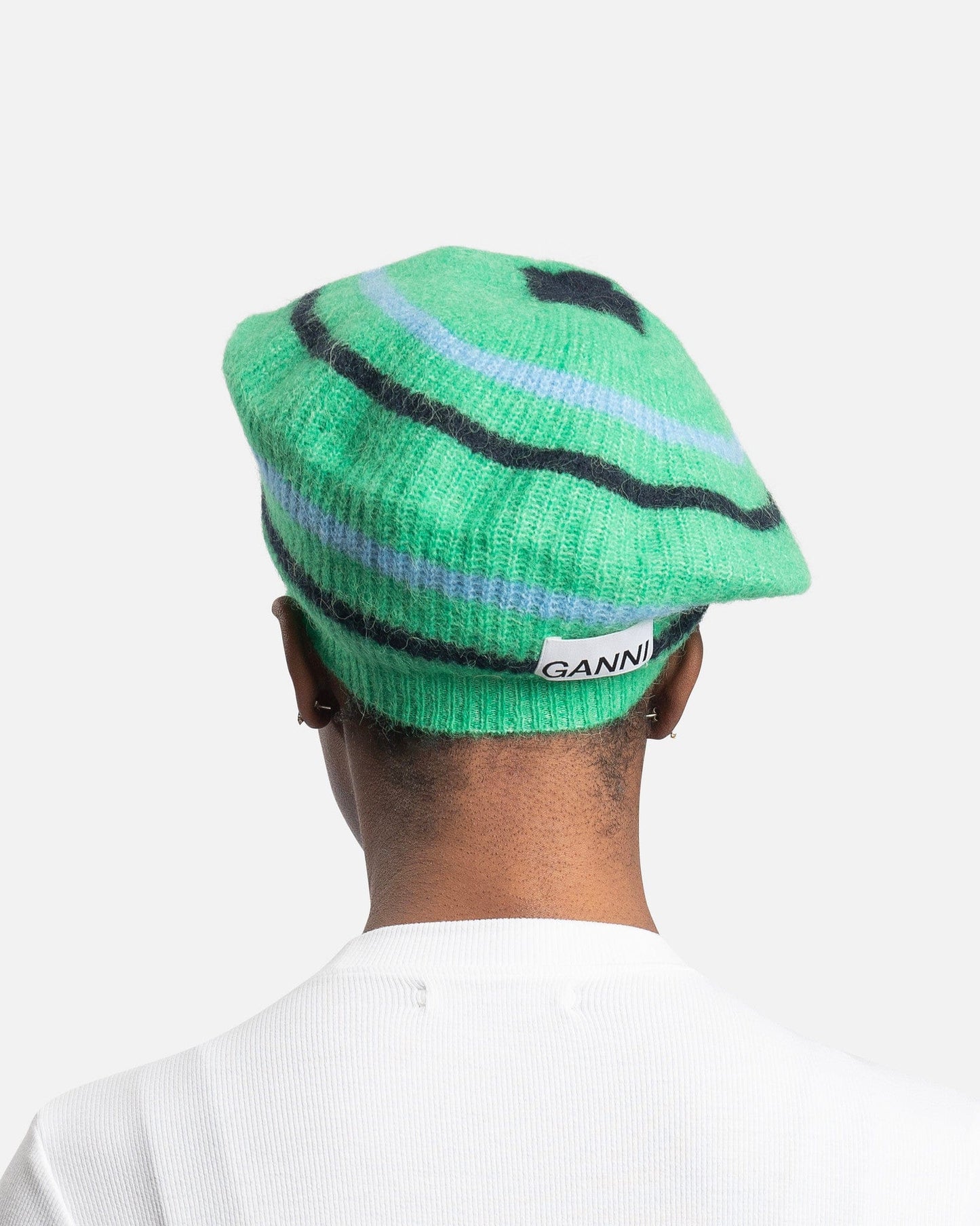 Ganni Women's Hats Soft Wool Beret in Kelly Green