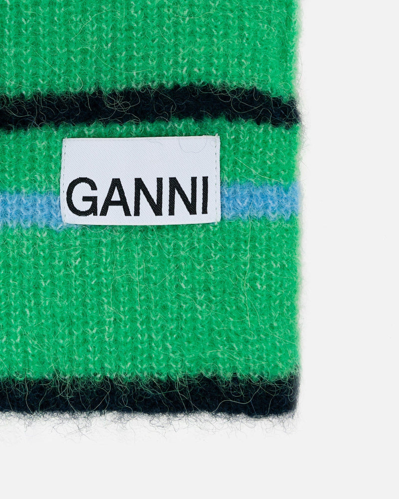 Ganni Scarves Soft Wool Scarf in Kelly Green